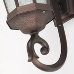 lampe murale extérieure classique marron foncé texture martelée verre opaque vintage éclairage balcon cour