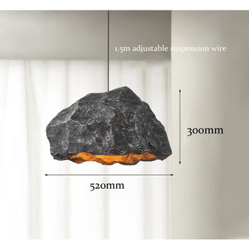 Suspension lumineuse moderne pierre irrégulière gris brun blanc