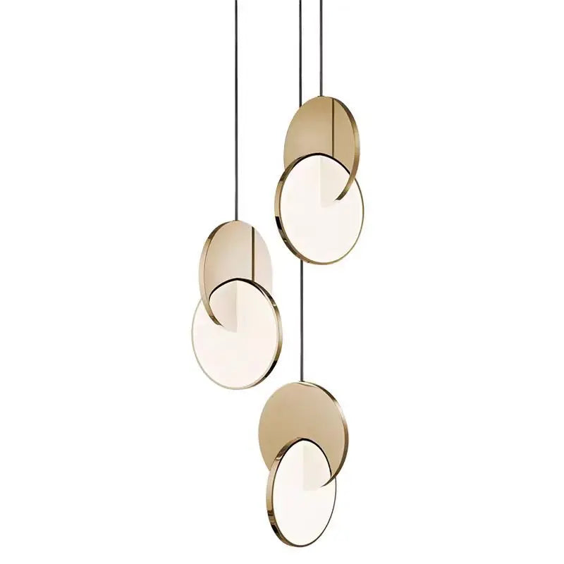 suspension lumineuse moderne or blanc circulaire translucide 4000k 3000k