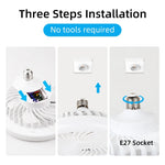 ventilateur lampe led télécommande blanc moderne minimaliste 24w 30w 40w 80w e27