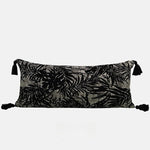 housse coussin motif floral moderne beige noir maison hospitalière respectueux environnement non toxique polyester
