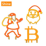 décoration fête neon sign bitcoin santa claus phare led filament orange clips art neon