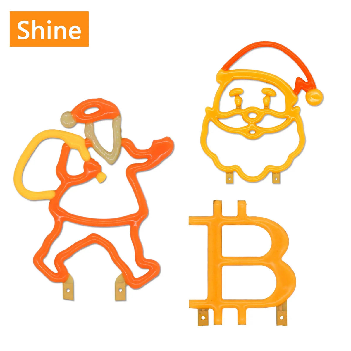 décoration fête neon sign bitcoin santa claus phare led filament orange clips art neon