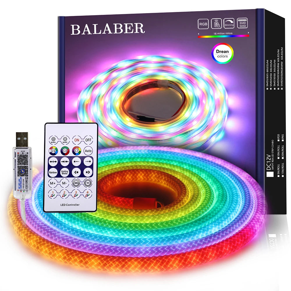 tubes led néon multicolore réticulé modernes 5v 50leds/m télécommande vis fixations divertissement domicile
