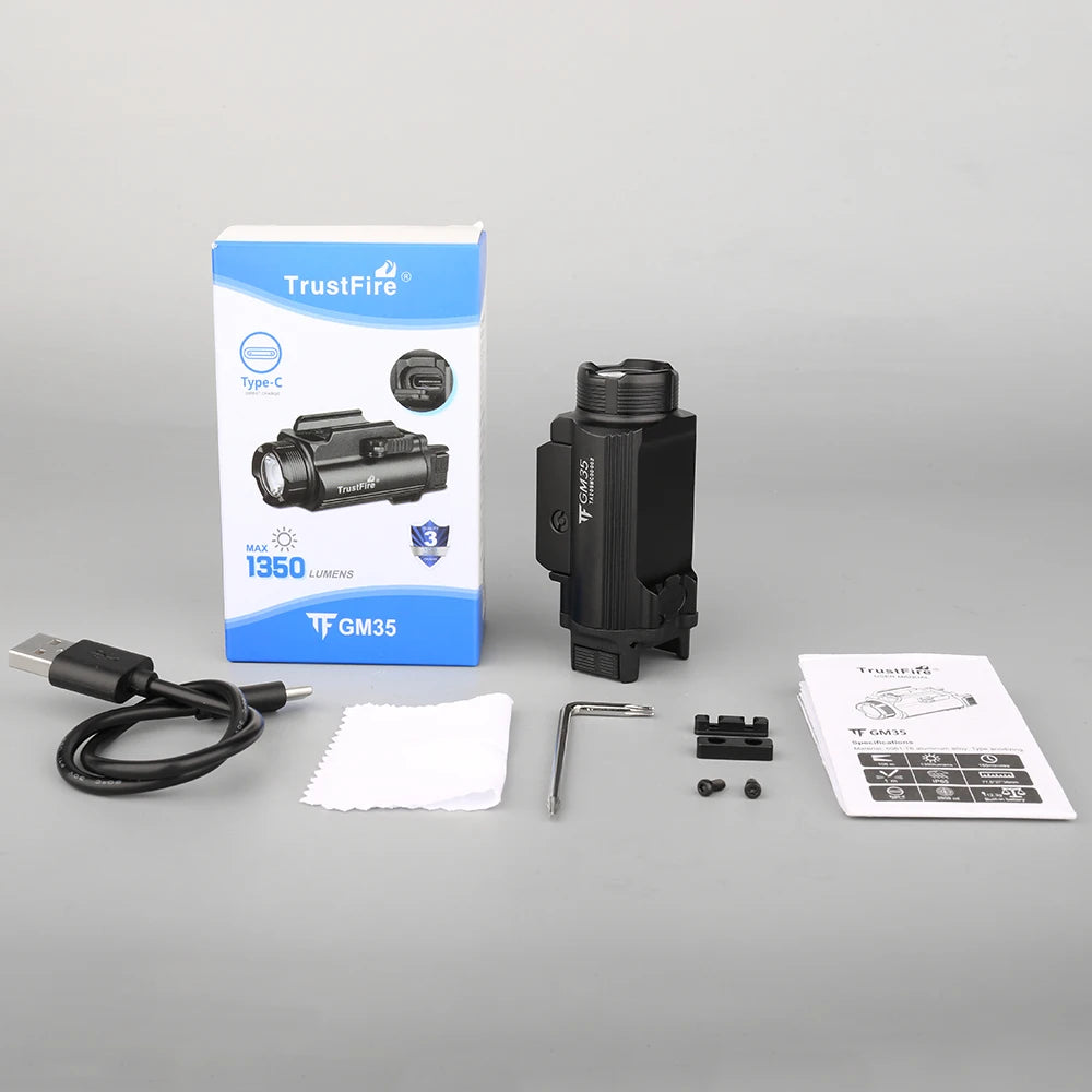 lampe torche tactique rechargeable led 1350lm ipx8 étanche noir modulaire auto défense