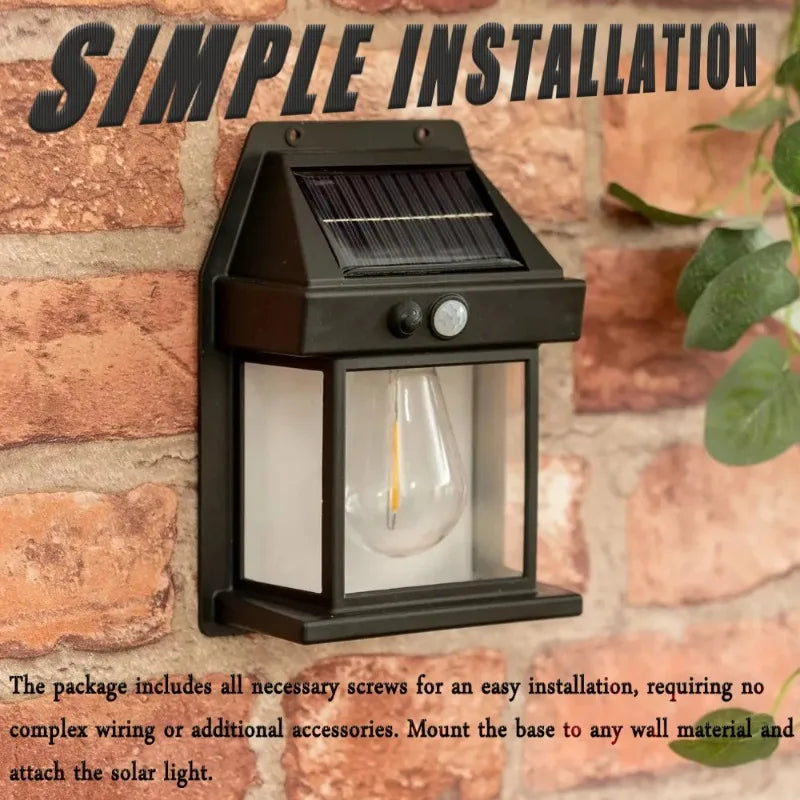 lampe solaire murale moderne détecteur mouvement transparente noir panneau solaire led commutateur autoinstallation ip65