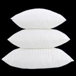 coussins carrés blancs rayures horizontales fibre polyester coton lavable maison adultes