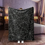 couverture polaire polyester moderne toile araignée noire blanc halloween gothique portable maison voyage
