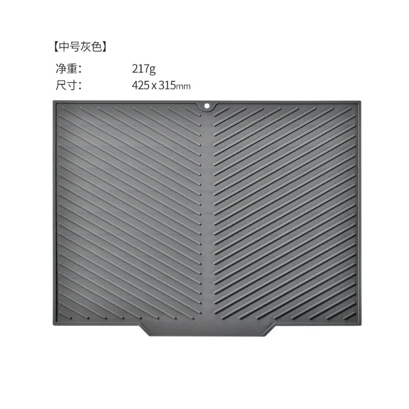 tapis cuisine silicone gris violet rayures diagonales moderne antidérapant respectueux environnement opaquet adhésif