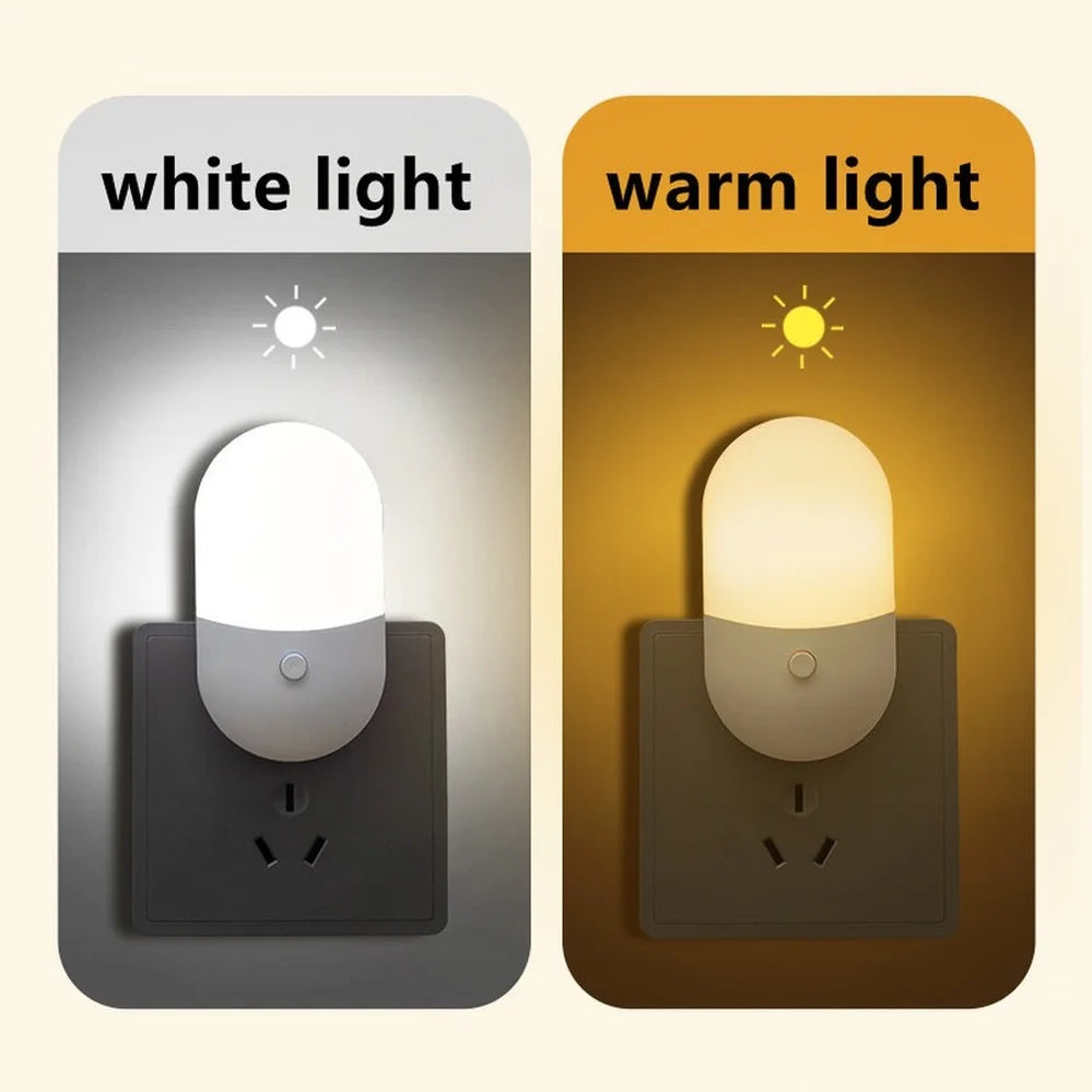 veilleuse led moderne blanc petite taille facile économie d’énergie lumière douce prise eu us