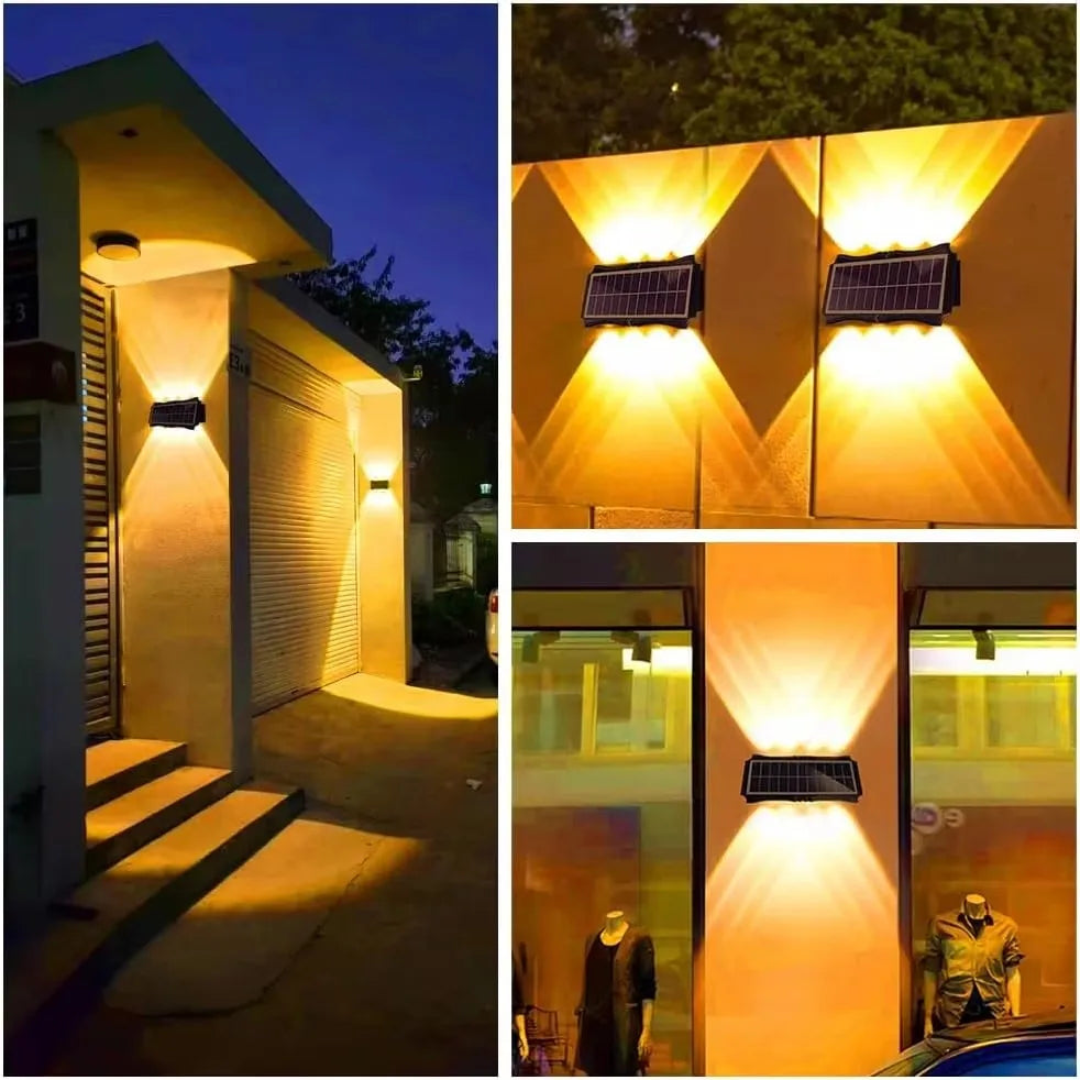 lampe murale solaire led moderne éclairage extérieur balcon jardin ip65 étancheRGBOpaque