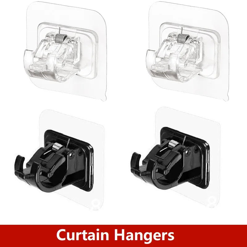 porte coudes rideau adhésifs transparents modernes accessoires rideaux ajustables clips crochets anneaux boucles plastique