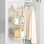 organisateur suspendu étagère armoire maille fine moderne réutilisable chambre beige clair opacité crochets multifonctionnel