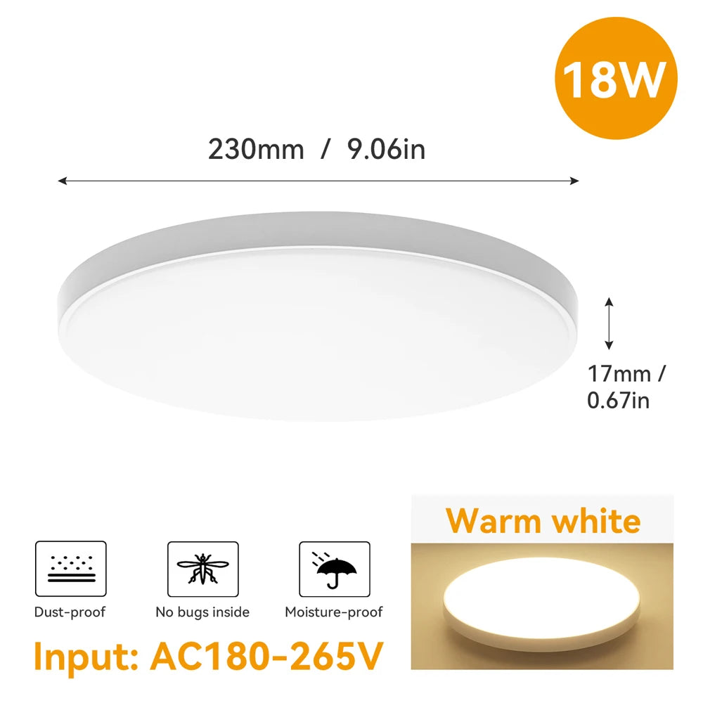 plafonnier led moderne blanc 37cm 2492000 flux lumineux cuisine chambre salon salle bain