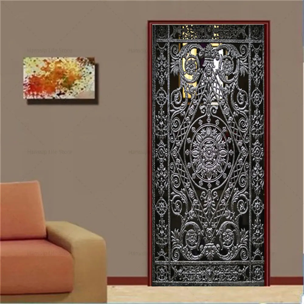 Détail de la texture 3D de l'autocollant de porte en vinyle PVC