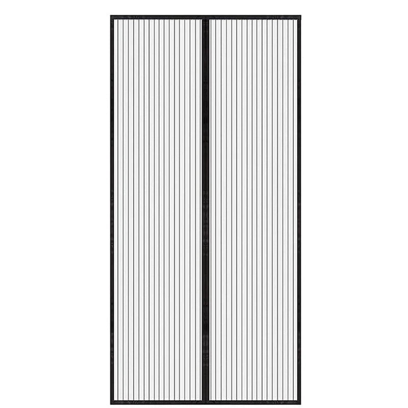 rideau porte noir maille fine moderne velcro clous 90x210 100x210 cm