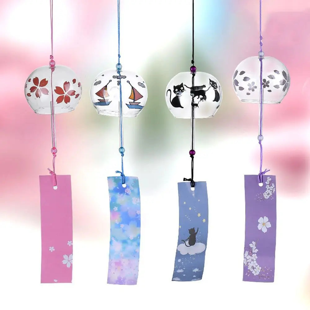 pendentif artisanal wind chime transparent fleurs chats bateaux feu dartifice fenetre decorationextérieur