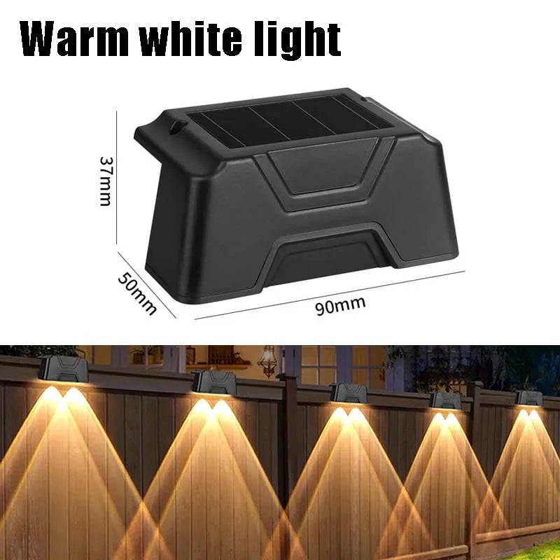 lumière solaire ip65 led extérieure moderne escaliers mur noir abs