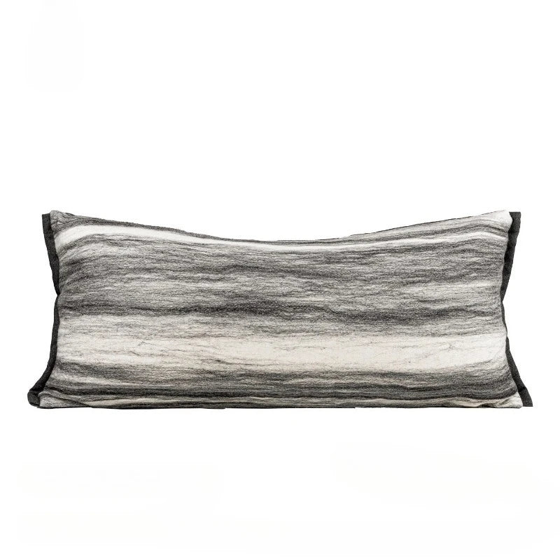 housse coussin gris noir rayées moderne polyester 45x45cm 30x65cm décoration intérieure voiture