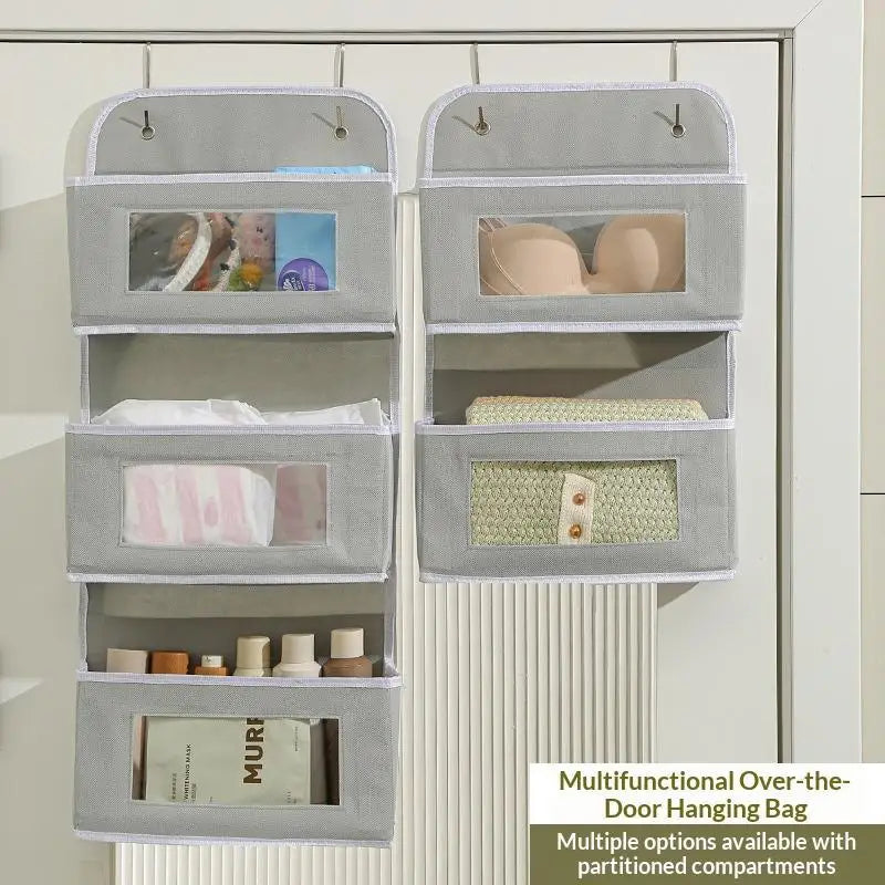 sac suspendre moderne gris beige poches fenêtres transparentes organisation chambre bain