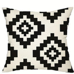taies d'oreiller géométriques moderne 100% polyester noir blanc marron gris lit opaques moderne