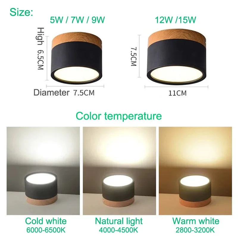 plafonnier led moderne rond bois blanc noir gris vert jaune rose nordique intérieur