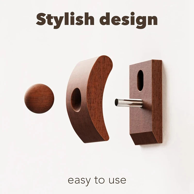 clips suspension tapisseries bois marron clair moderne minimaliste boutons fixations