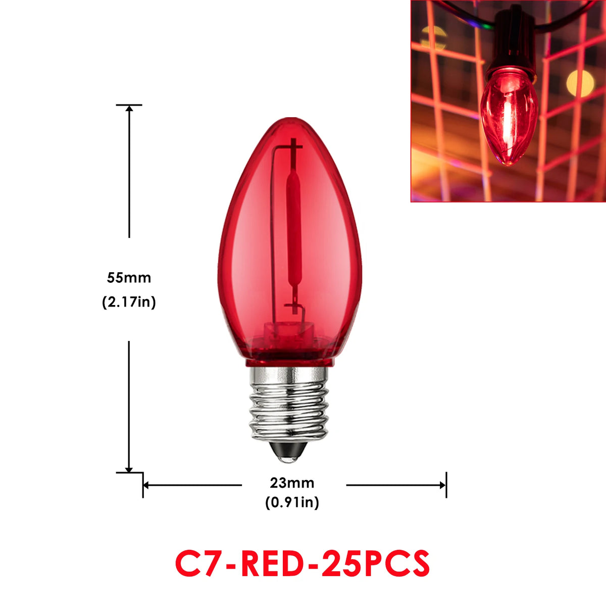 ampoules led c7 multicolore jaune bleu rouge vert orange transparentes modernes ip44 étanche 1w