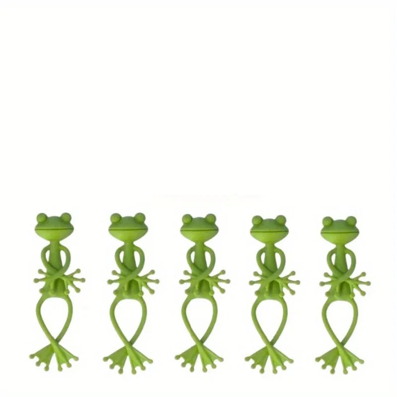 supports plantes forme grenouille vert clair décoration jardin flexible enroulement tige ludiqueextérieurintérieur