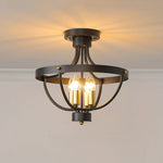 lampe suspendue industrielle noir doré structure métallique circulaire chambre salon étude