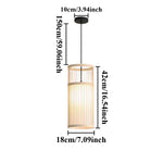 suspension lumineuse bambou rayures horizontales moderne oriental marron clair beige