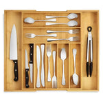 organisateur tiroir bambou respectueux environnement moderne cuisine stockage couverts fourchettes cuillères couteaux argenterie