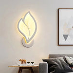 lampe murale moderne feuille stylisée éclairage blanc gris chambre salon contemporain minimaliste