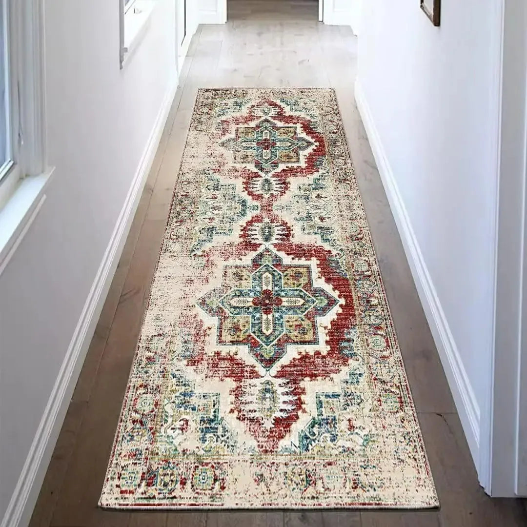 tapis traditionnel rouge motif floral adhésif extérieur intérieur moderne polypropylène polyester