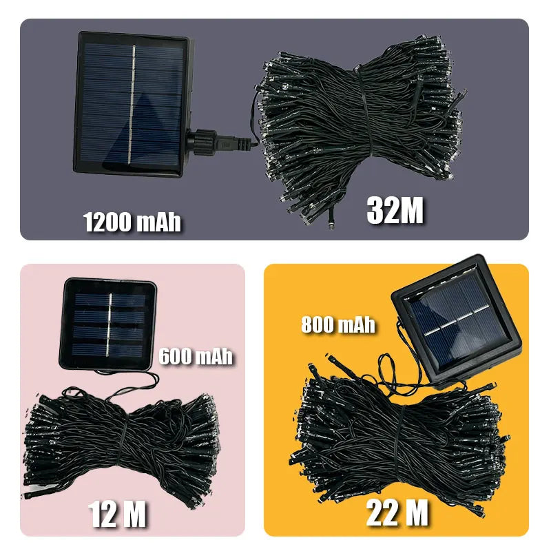 guirlande lumineuse solaire 32m led rgb moderne clips noir