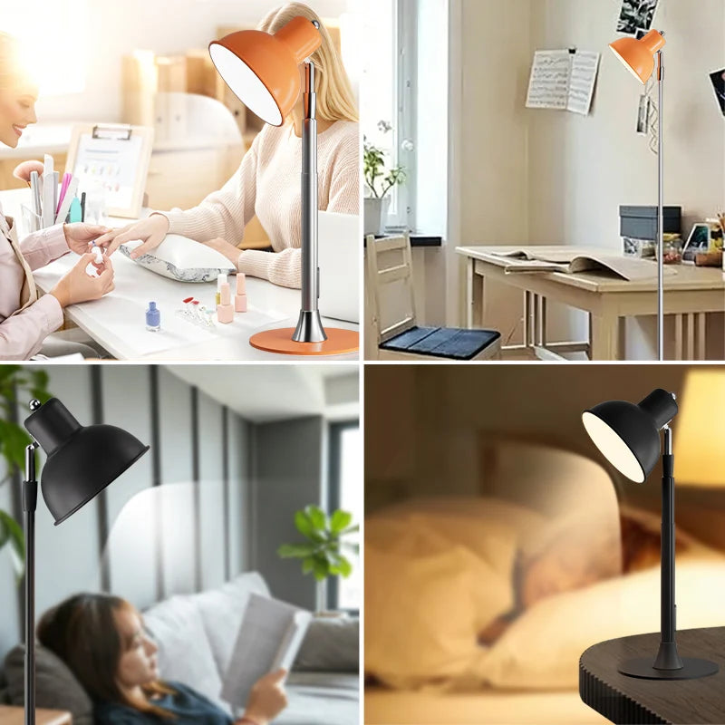 lampe sol table combinée orange noir moderne réglable 45 145cm interrupteur câble usb