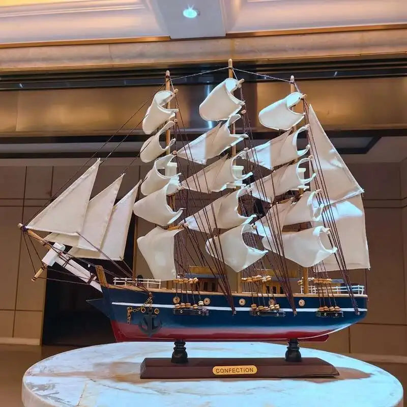 décoration bateau voile bois naturel blanc bleu marine classique cadeau entreprise maison