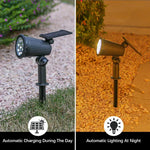projecteur solaire led 9lumieres réglable moderne jardin étanche noir abs
