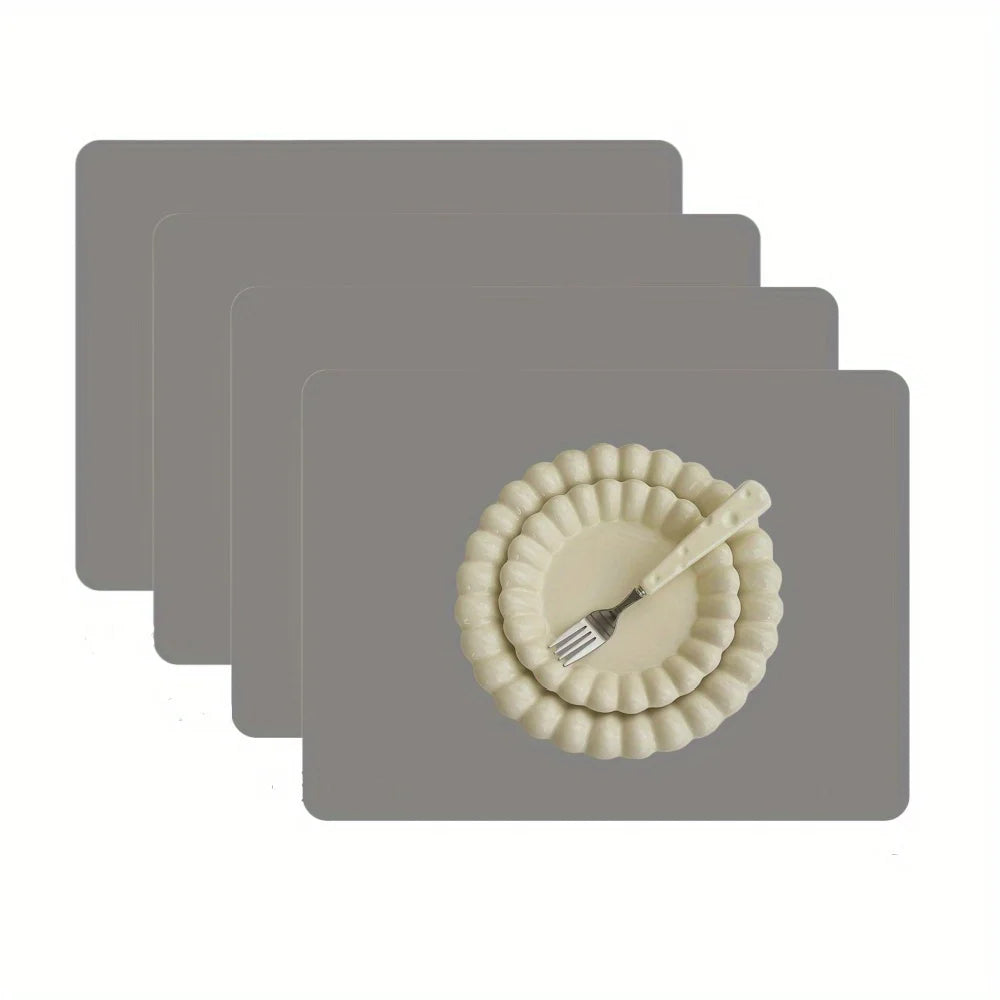 tapis table silicone antidérapant résistant taches moderne gris vert jaune blanc bleu clair opaques