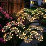 guirlande lumineuse solaire fleurs dorées éclairage extérieur moderne led autoinstallation ip65