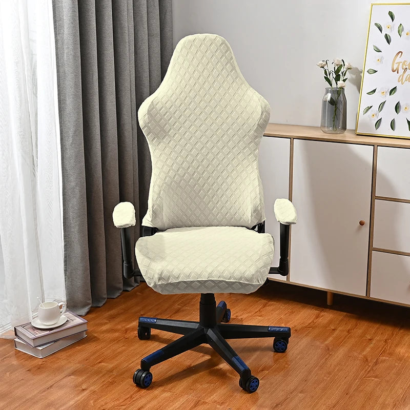 housse chaise élasthanne polyester anti salissures couleurs noir blanc gris moderne ergonomique adjustable roulettes