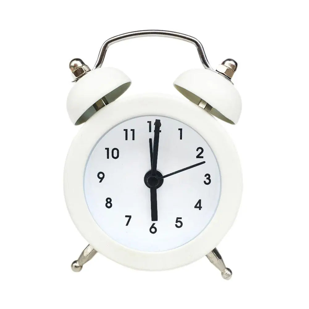 réveil horloge antique blanc noir bleu rond numérique classique pieds chambre alarme forte silencieuse