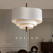 Lustre tissu suspension rétro minimaliste pour salon et chambre - Luminaire Zen salon de thé
