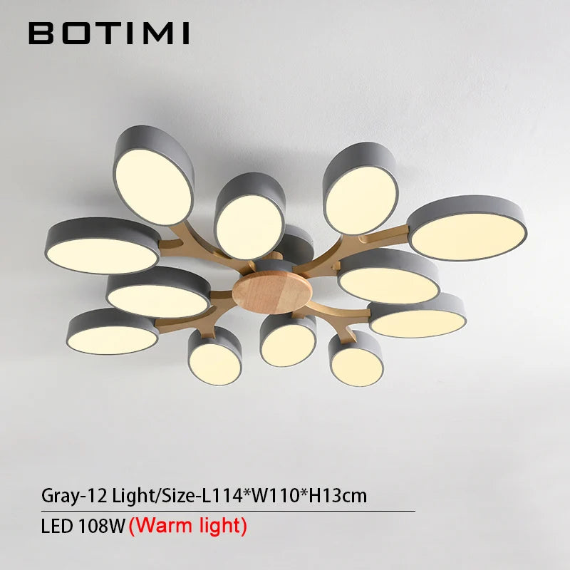 plafonnier moderne blanc bois éclairage led surface montée flux lumineux 249 2000 mètres carrés