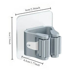 porte balai adhésif support rangement moderne outils ménagers gris clair fixations étagère murale abs
