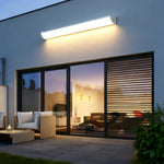 lampe murale moderne argent noir réglable télécommande ip65 led hydrofuge