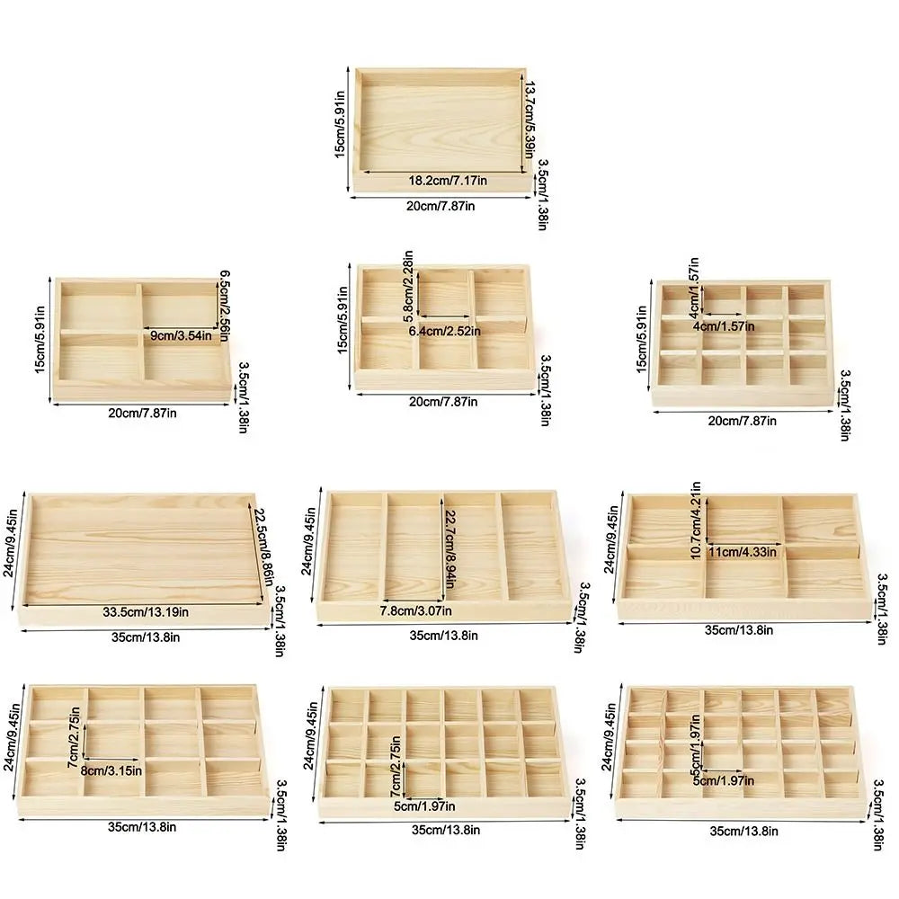 plateau présentation bijoux bois clair minimaliste compartiments rangement respectueux environnement