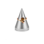 présentoir bijoux anneaux or noir argent métal moderne élégant support rangement durable conique fixe