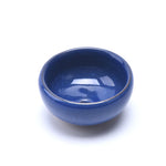cache pot céramique bleu brun texture floraux classique artisanal plante maison