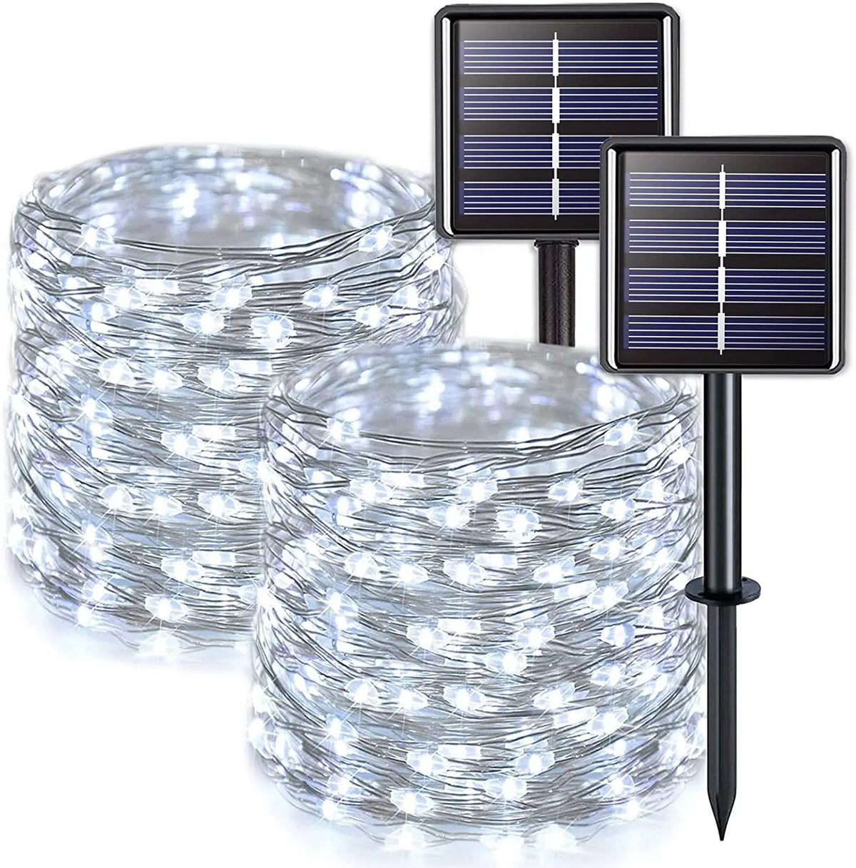 guirlande lumineuse solaire multicolore 22m ip68 étanche modes interrupteur modernes ledextérieur festive
